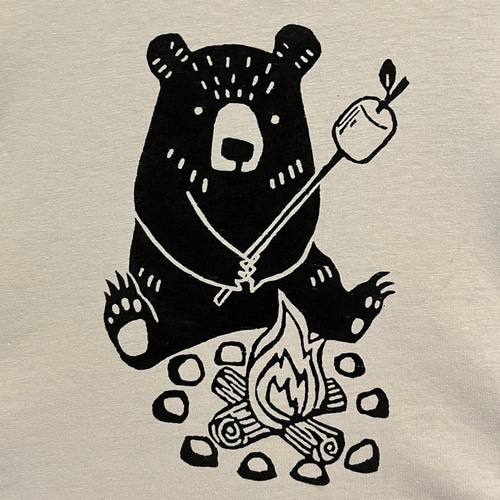 クマさん柄 レディースビッグシルエットTシャツ綿100％【S～4L】 T
