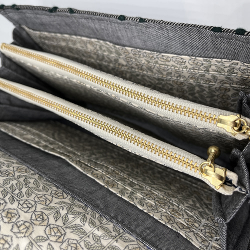 長財布対応ショルダーをsky flowerで、/ミナペルホネン 長財布対応ショルダーをsky flowerで、/ミナペルホネン 長財布