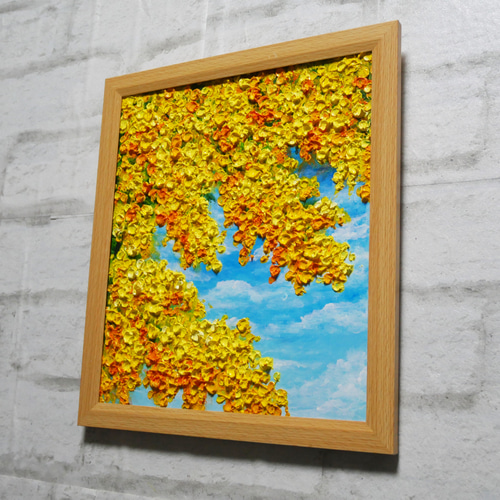 油絵 油彩 油彩画 絵 絵画 ミニ絵画【ミモザ】 油絵 油彩 油彩画 絵 絵画 ミニ絵画【ミモザ】