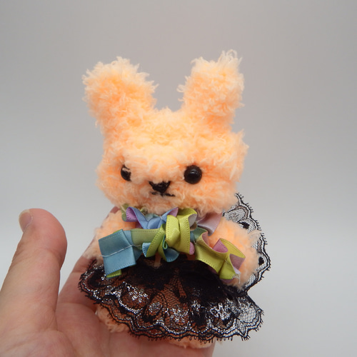 モールドール】もこもこパステルオレンジくまさん【287】 ぬいぐるみ