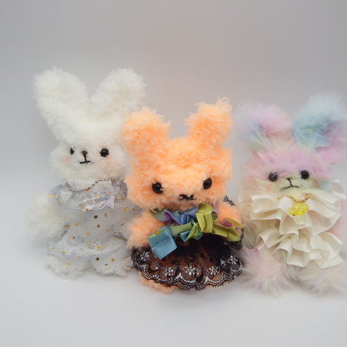 モールドール】もこもこパステルオレンジくまさん【287】 ぬいぐるみ