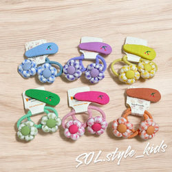 レインボー♡ベビーヘアクリップ　ヘアゴム mitsukishop_hp2118