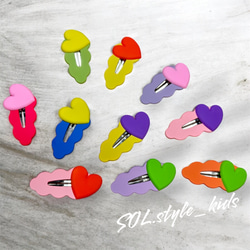 選べる10色 ハートポップスナップピン ヘアピン ヘアクリップ