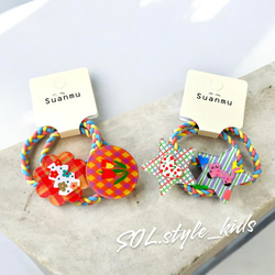 選べる2点セット ポップンフラワー ヘアゴム ヘアアクセ ゴム キッズ