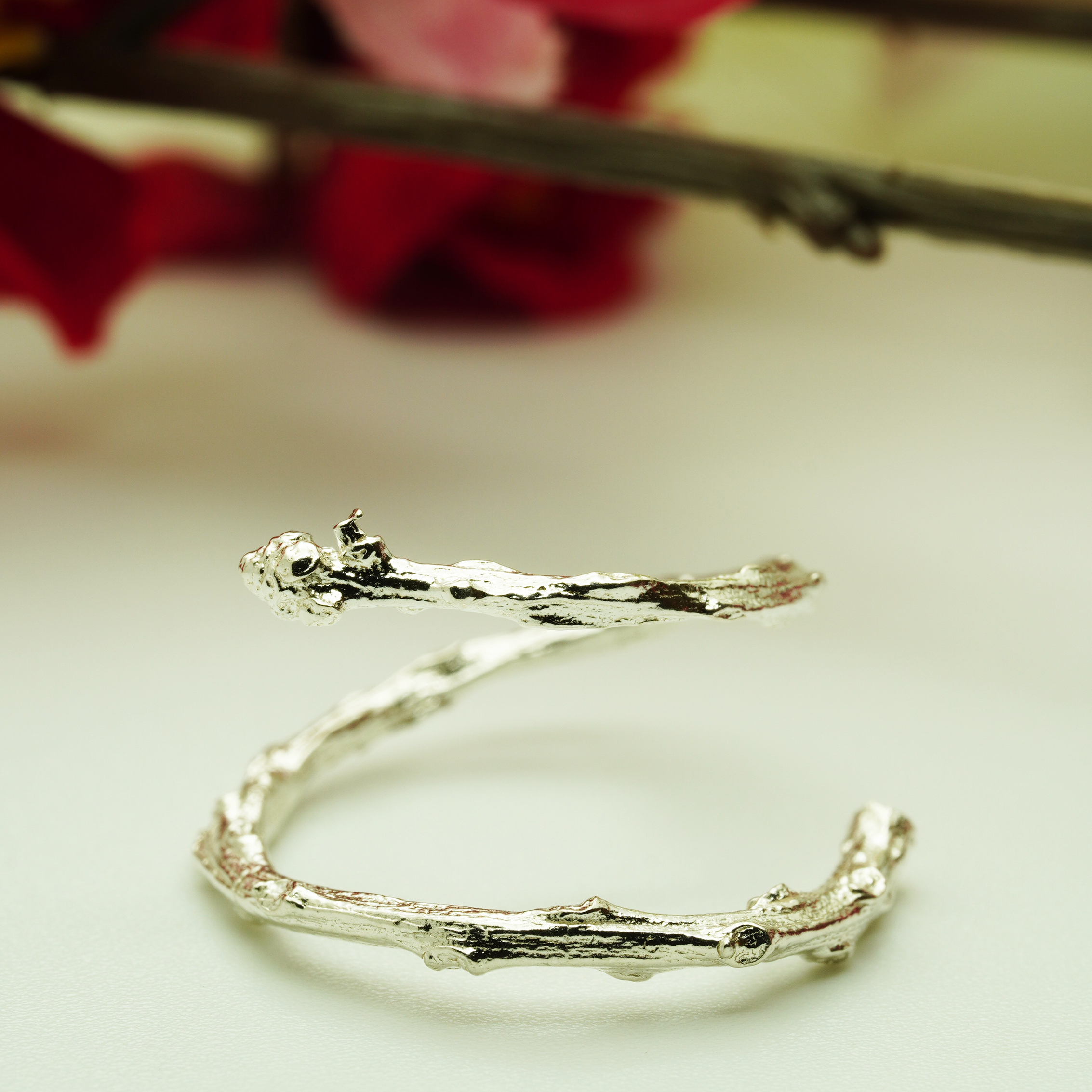 梅の枝　SILVER925 フリーサイズリング