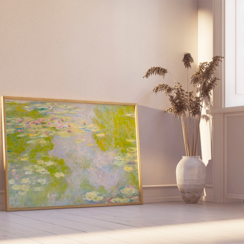 モネ 睡蓮 巨大 絵画 イラスト 壁掛け 額装 フレーム レトロ アンティーク 絵画 ミュージアムアートシリーズ モネ「睡蓮2」 名画 壁掛け