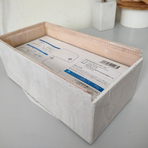 1点限定] 箱も作った ティッシュケース ホワイト モールテックス