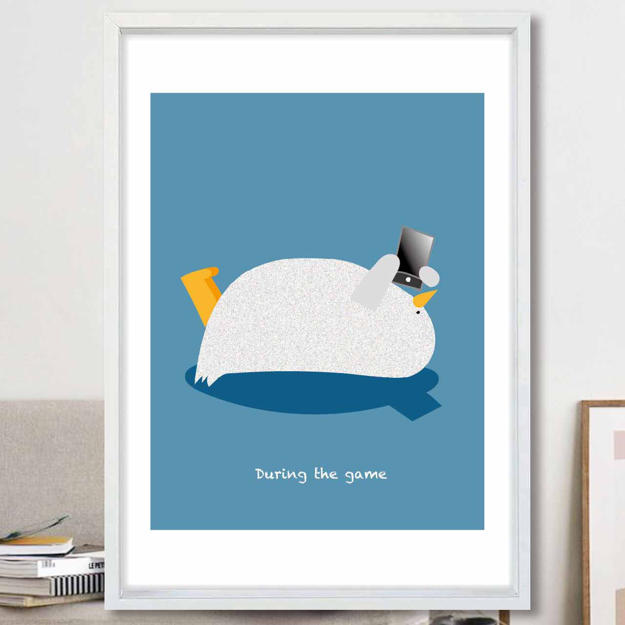 ゲームに夢中　鳥　お気に入り9400件突破　イラスト　ポスター　アート  アートポスター　アート/sei検索　2953