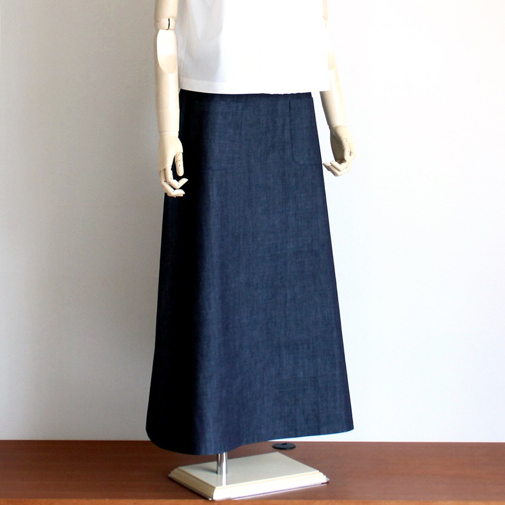 c_o_c_o_r_o　デニム ロングAラインスカート　着丈の変更可能