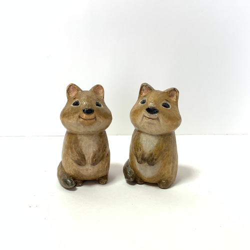 木彫り クオッカ 世界一幸せな動物 彫刻 ボウケンノトビラ 通販