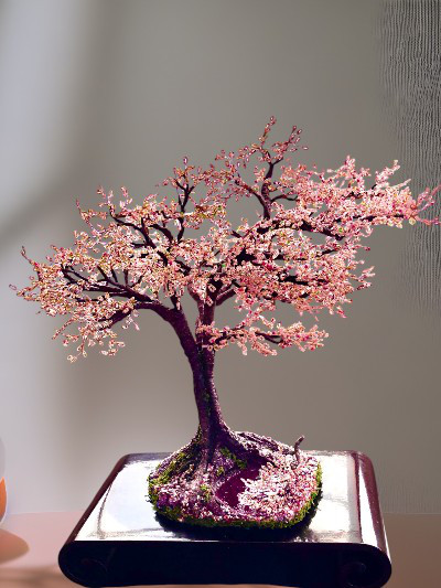 桜　ビーズ　盆祭　おみやげ　花びら　スタンド　春　木　電気スタンド　インテリア