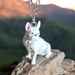 フレンチブルドッグ miniリアル3Dフィギュア/ミニチュア キーホルダー