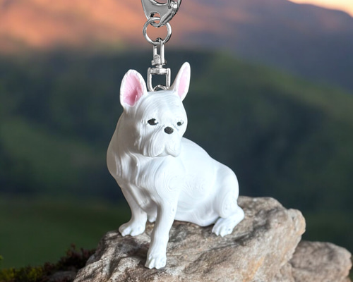 フレンチブルドッグ miniリアル3Dフィギュア/ミニチュア キーホルダー