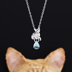 マンチカンver.かしげ猫ネックレス【選べる猫種×天然石】 7枚目の画像