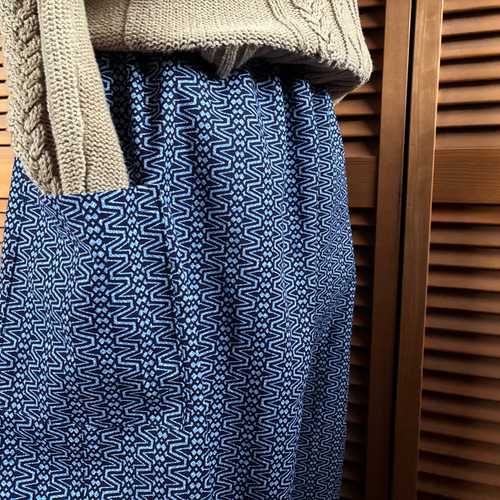浴衣の反物からもんぺパンツ 92cm 着物リメイク ロング