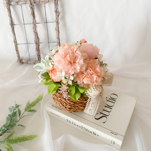 アーティフィシャルフラワー 造花 プレゼントに♡ アーティフィシャルフラワーアレンジバスケット | Mooon D Flower