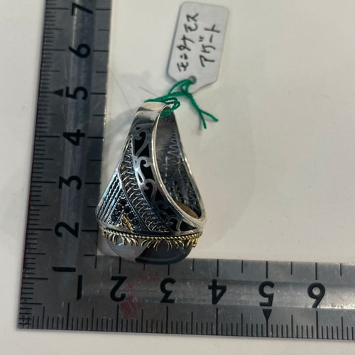 シルバーリング シルバー925 モンタナモスアゲート 24号 大粒