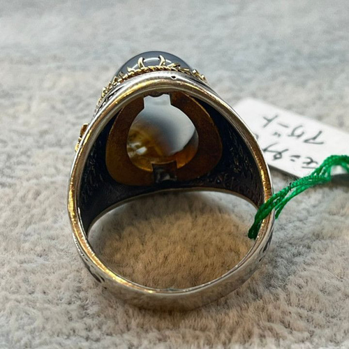 シルバーリング シルバー925 モンタナモスアゲート 24号 大粒