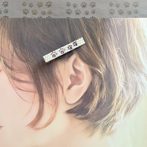 肉球親子▲ヘアクリップ▲中◯多彩◯　クリスタルデコレーション 9枚目の画像