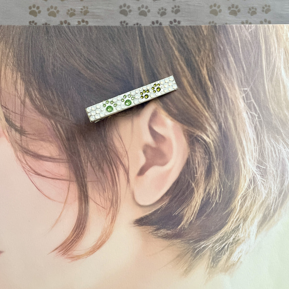 肉球親子▲ヘアクリップ▲中◯多彩◯　クリスタルデコレーション 12枚目の画像
