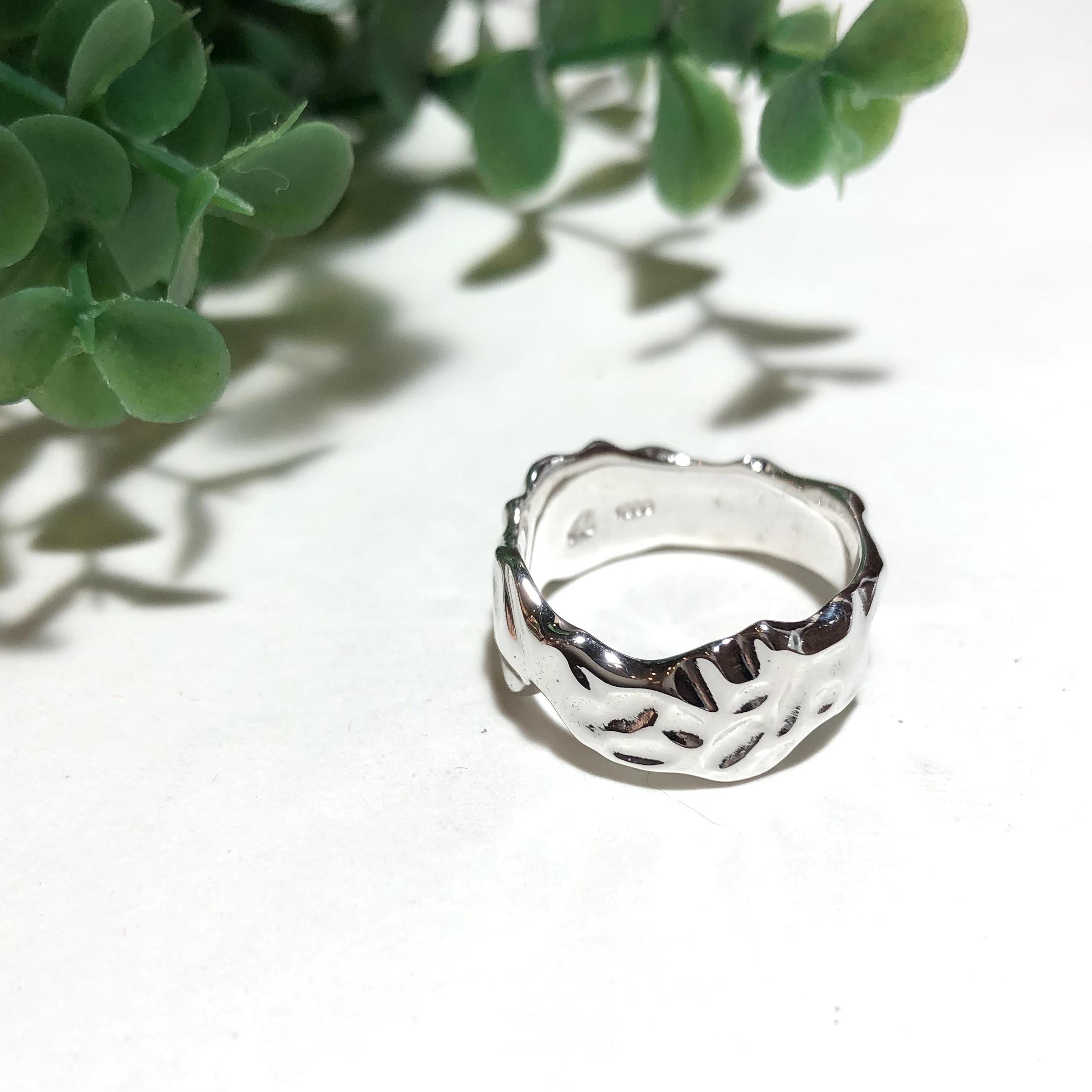 サイズ入荷！純銀製＊ツチ目リング メンズにも