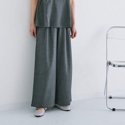 【セール】麻タッチで爽やかな印象に♡ポッコリお腹にもオススメ ペプラムキャミ ビスチェ パンツ セットアップ 24168 17枚目の画像