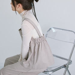 【セール】麻タッチで爽やかな印象に♡ポッコリお腹にもオススメ ペプラムキャミ ビスチェ パンツ セットアップ 24168 14枚目の画像