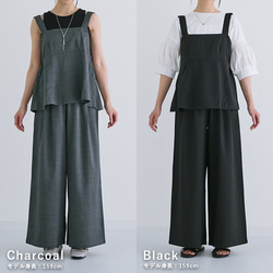 【セール】麻タッチで爽やかな印象に♡ポッコリお腹にもオススメ ペプラムキャミ ビスチェ パンツ セットアップ 24168 10枚目の画像