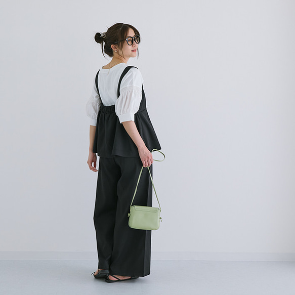 【セール】麻タッチで爽やかな印象に♡ポッコリお腹にもオススメ ペプラムキャミ ビスチェ パンツ セットアップ 24168 19枚目の画像