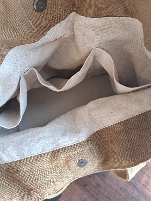 リネン帆布のしっかりトートバッグ 4枚目の画像