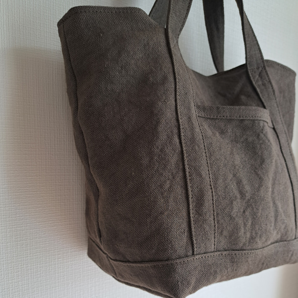 リネン帆布のしっかりトートバッグ 6枚目の画像