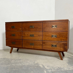 アンティーク調 脚付き 16杯 引出し チェスト マホガニー 無垢材 幅143