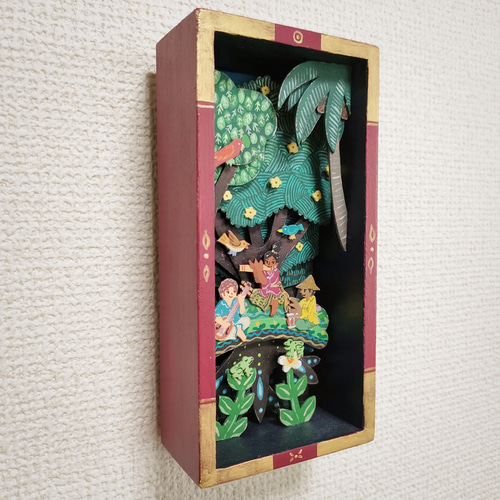 ミニ絵画 ボックスアート『harmony』アクリル絵具／ボール紙・木箱