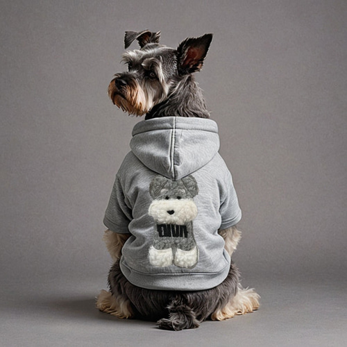犬の刺繍付きグレーのパーカー（希少） 犬の刺繍付きグレーのパーカー（希少） 刺繍パーカー | WAN LIFE