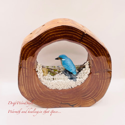 一つ限りの流木アート 水辺のカワセミ ジオラマ 流木 フィギュア 置物 動物 鳥 インテリア レジン 水辺 N36 6枚目の画像