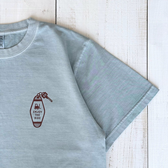 フォークリフトキータグTシャツ（ヴィンテージミントブルー）【在庫限り】 2枚目の画像