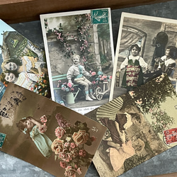 アンティークポストカード5種セット セピア・モノクロ写真（少年