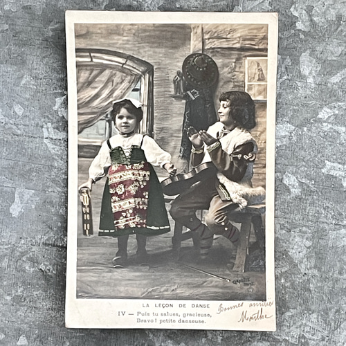 アンティークポストカード5種セット セピア・モノクロ写真（少年