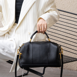 優雅な気質 ! •黒/カーキ/カラメル/緑/3WAY•4色•厚手な天然軟めな牛革ハンドバッグ•牛革ショルダーバッグ 4枚目の画像