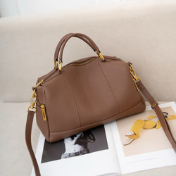 優雅な気質 ! •黒/カーキ/カラメル/緑/3WAY•4色•厚手な天然軟めな牛革ハンドバッグ•牛革ショルダーバッグ 18枚目の画像