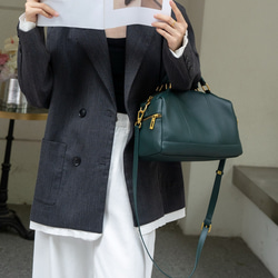 優雅な気質 ! •黒/カーキ/カラメル/緑/3WAY•4色•厚手な天然軟めな牛革ハンドバッグ•牛革ショルダーバッグ 5枚目の画像