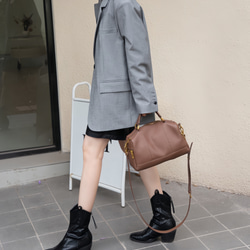 優雅な気質 ! •黒/カーキ/カラメル/緑/3WAY•4色•厚手な天然軟めな牛革ハンドバッグ•牛革ショルダーバッグ 14枚目の画像