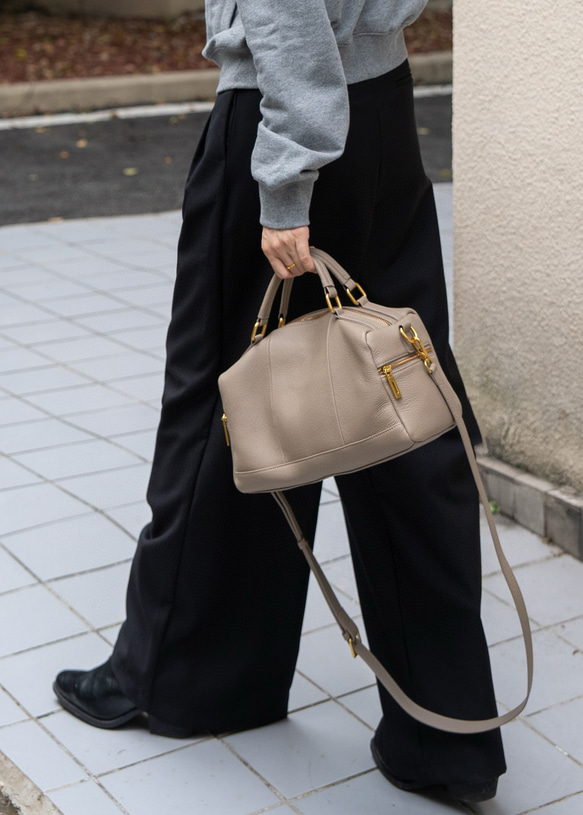 優雅な気質 ! •黒/カーキ/カラメル/緑/3WAY•4色•厚手な天然軟めな牛革ハンドバッグ•牛革ショルダーバッグ 13枚目の画像