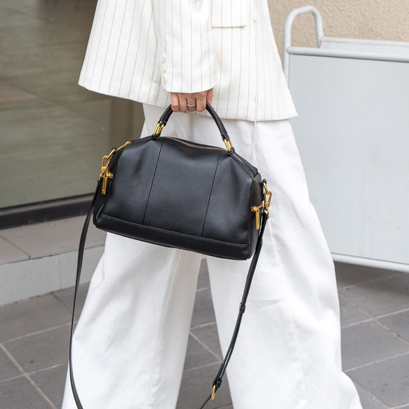 優雅な気質 ! •黒/カーキ/カラメル/緑/3WAY•4色•厚手な天然軟めな牛革ハンドバッグ•牛革ショルダーバッグ 9枚目の画像