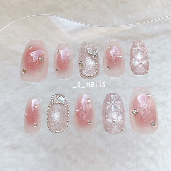 チークネイル / キルティングネイル / ワンホンネイル ＊ ネイルチップ