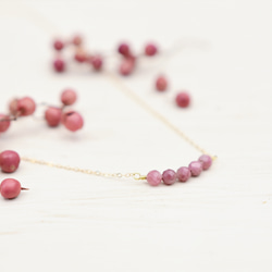 【 14kgf ネックレス 】 ピンクトルマリン ペッパーベリー 天然石 ・ 10月誕生石　秋の誕生石2025 1枚目の画像