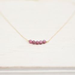 【 14kgf ネックレス 】 ピンクトルマリン ペッパーベリー 天然石 ・ 10月誕生石　秋の誕生石2025 2枚目の画像