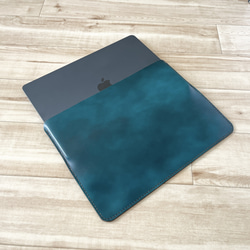 本革爽やかなターコイズブルーのラップトップスリーブケース mac book