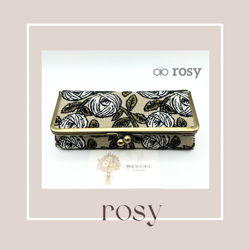 ⚮̈ ミナペルホネン/新作rosy/ボックスがま口・大（口金18㎝） rosy ボックスがま口・大（18cm）｜ミナペルホネン がま口