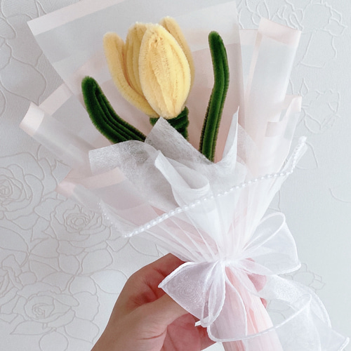 モールフラワー/チューリップ ミニブーケ 一輪 母の日 卒園 卒業 お